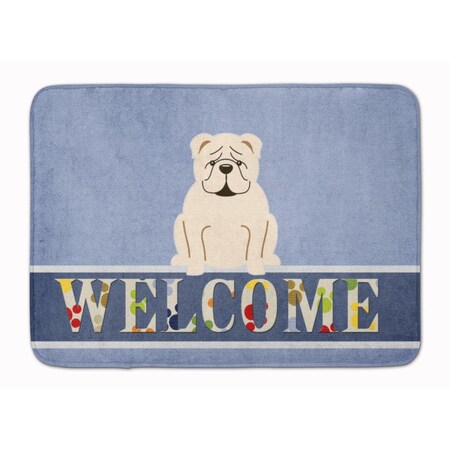 Carolines Treasures English Bulldog White Welcome Machine Washable Memory Foam Mat BB5704RUG